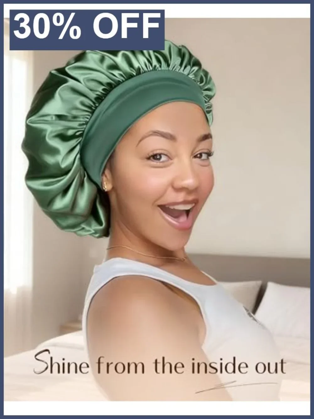 Satin Sleep Bonnet for Women, Double Layer, One Size, Hair Care